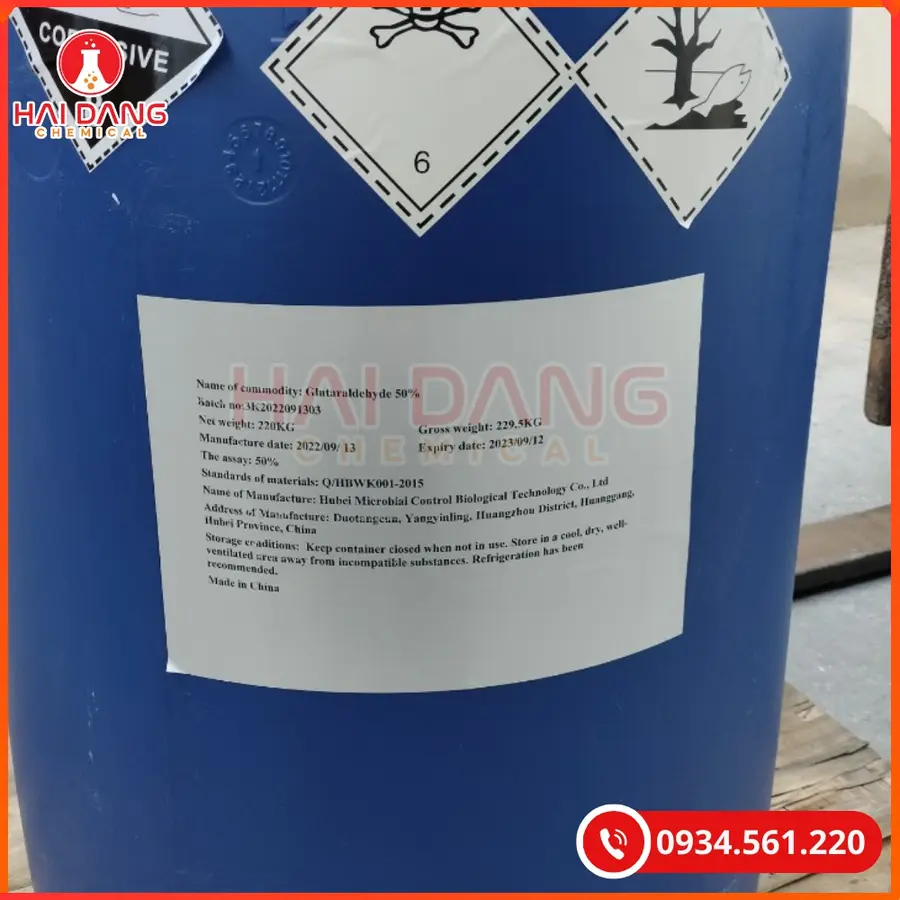 Glutaraldehyde 50% China Phuy 220kg Sát Khuẩn Thủy Sản | Giá Tốt Tại Kho Quảng Ninh
