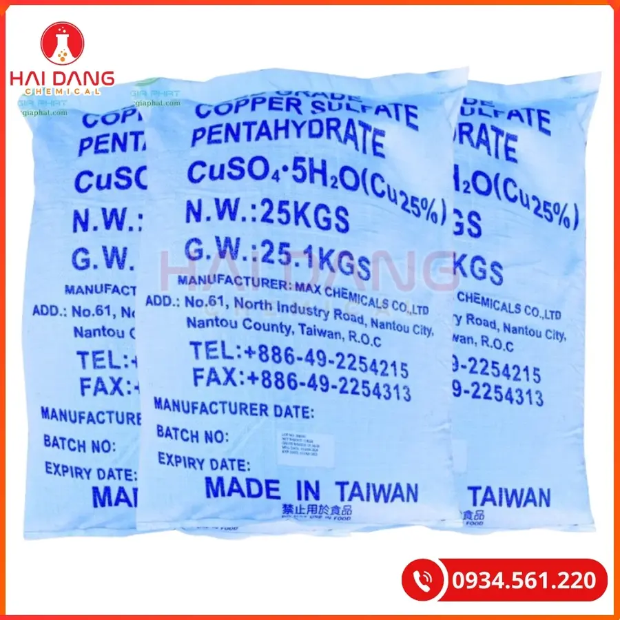 Đồng Sulphate Đài Loan Bao 25kg Diệt Tảo Thủy Sản | Giá Tốt Tại Kho Quảng Ninh