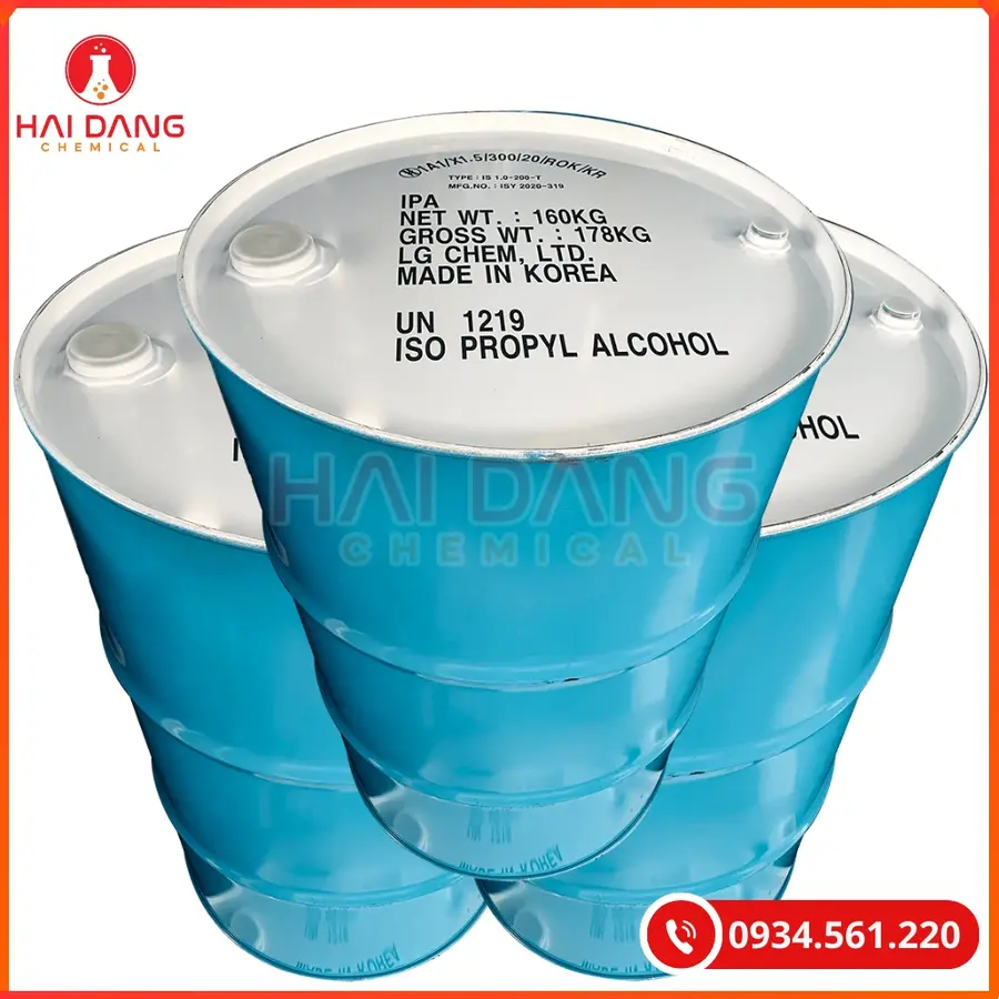 Iso Propyl Alcohol (IPA) Hàn Quốc 160kg/Phuy Dung Môi Công Nghiệp | Giá Tốt Quảng Ninh