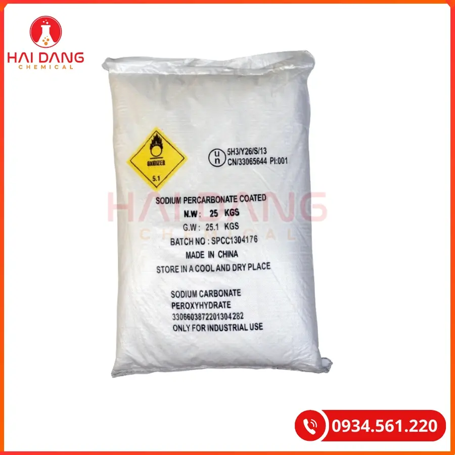 Sodium Percarbonate Oxy Bột Trung Quốc Bao 25kg | Giá Tốt Tại Kho Quảng Ninh