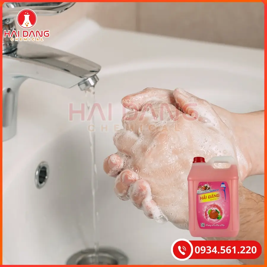Sữa Rửa Tay Hải Đăng Hương Dâu Việt Nam 10 Lít Can 500ml Chai | Giá Tốt Quảng Ninh