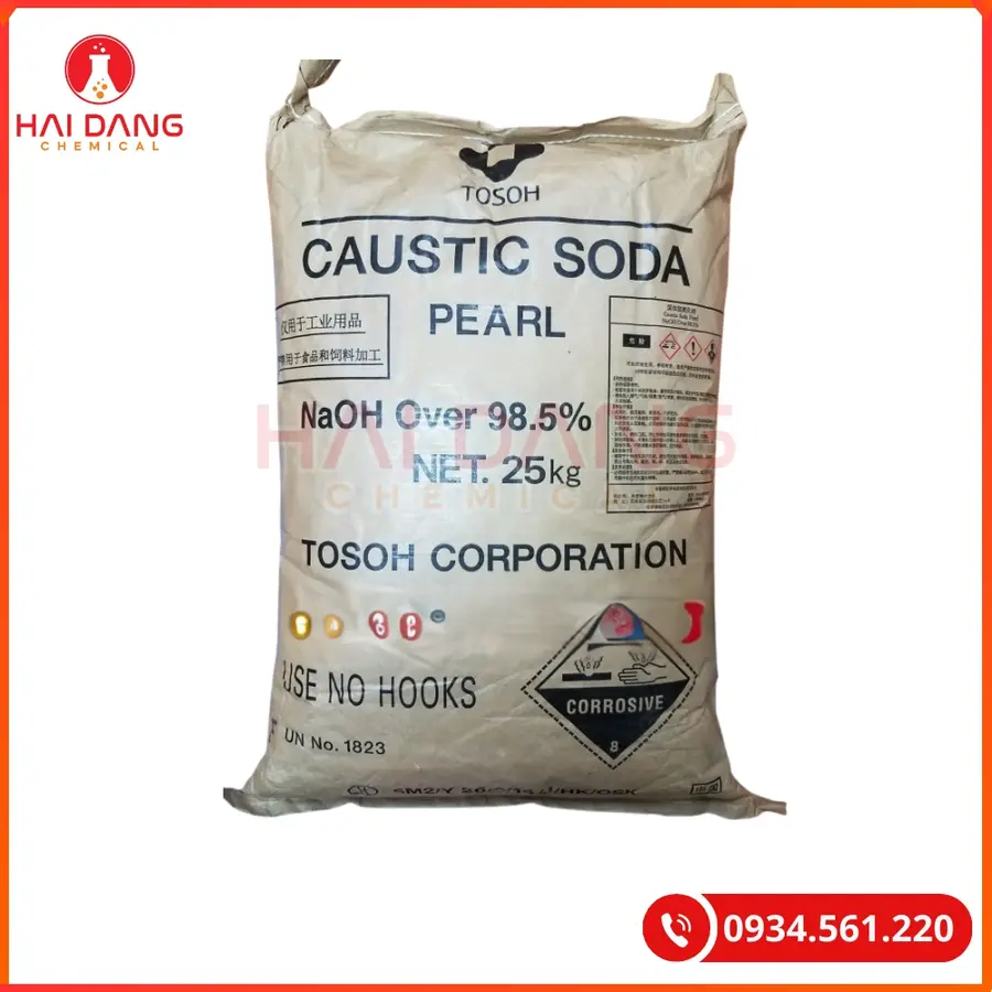 Xút Vảy Sodium Hydroxide NaOH 99% Nhật Bản 25kg Bao | Giá Tốt Quảng Ninh