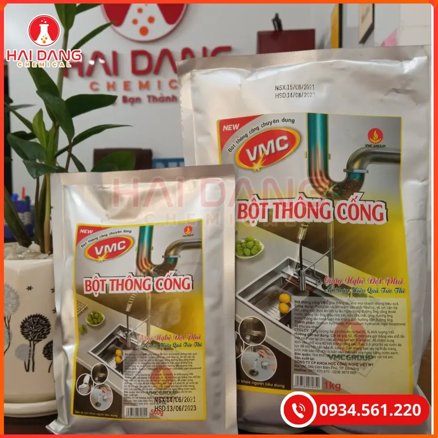Bột Thông Cống VMC Việt Nam 1kg Túi Thông Nghẹt Đường Ống | Giá Tốt Quảng Ninh