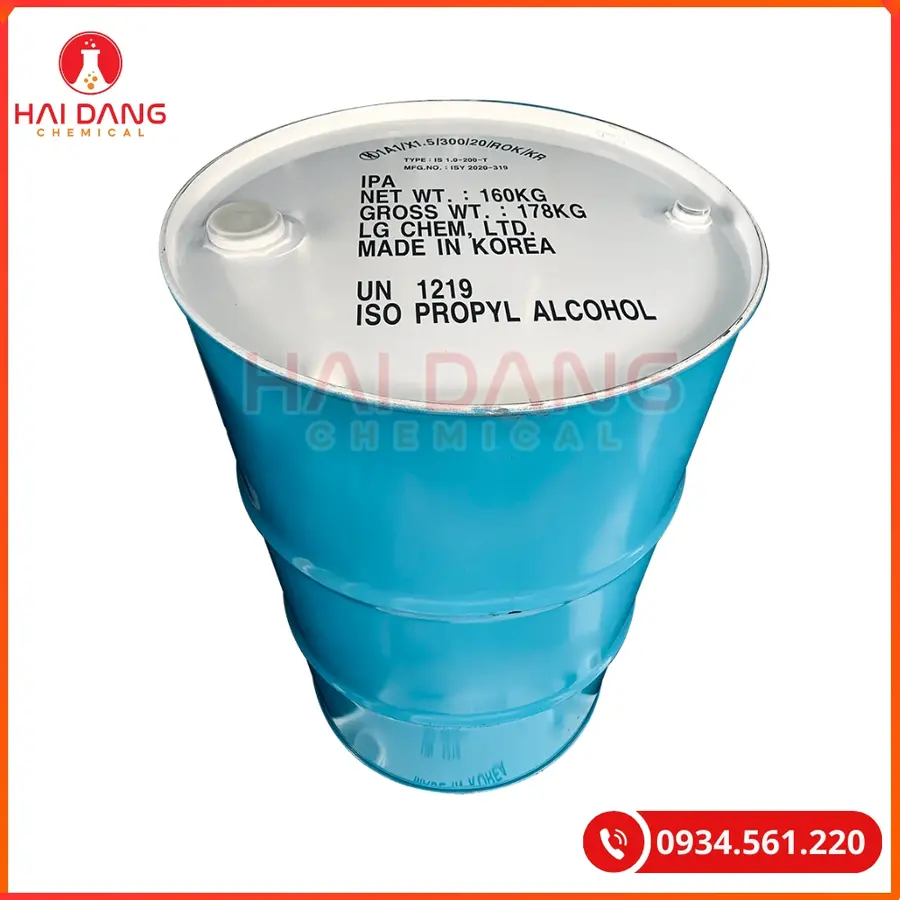 Iso Propyl Alcohol (IPA) Hàn Quốc 160kg/Phuy Dung Môi Công Nghiệp | Giá Tốt Quảng Ninh