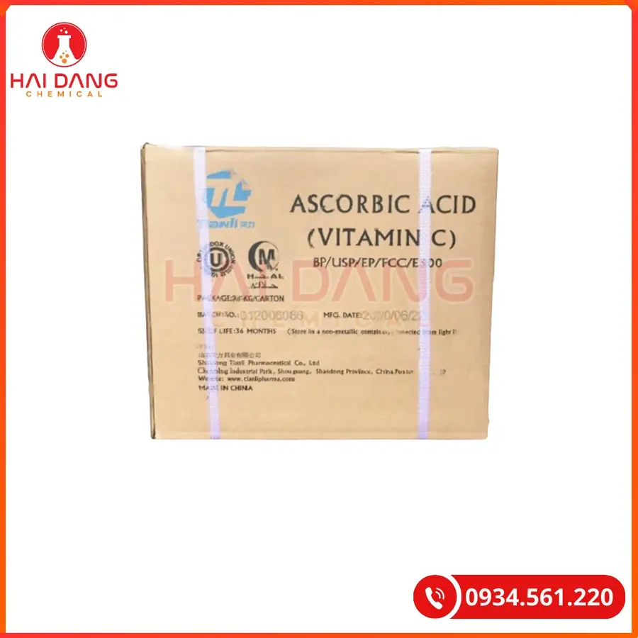 Ascorbic Acid Vitamin C Trung Quốc Thùng 25kg Tăng Đề Kháng Thủy Sản | Giá Tốt Tại Kho Quảng Ninh