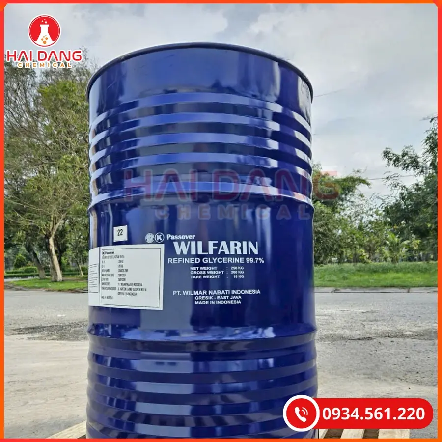 Glycerin Indonesia 250kg/Phuy Dung Môi Công Nghiệp | Giá Tốt Quảng Ninh