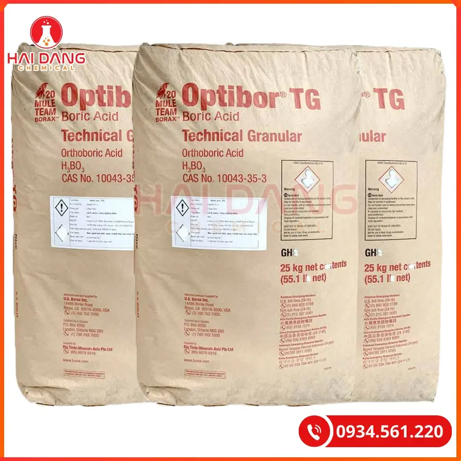 Acid Boric H3BO3 Mỹ 25kg Hóa Chất Công Nghiệp | Giá Tốt Quảng Ninh