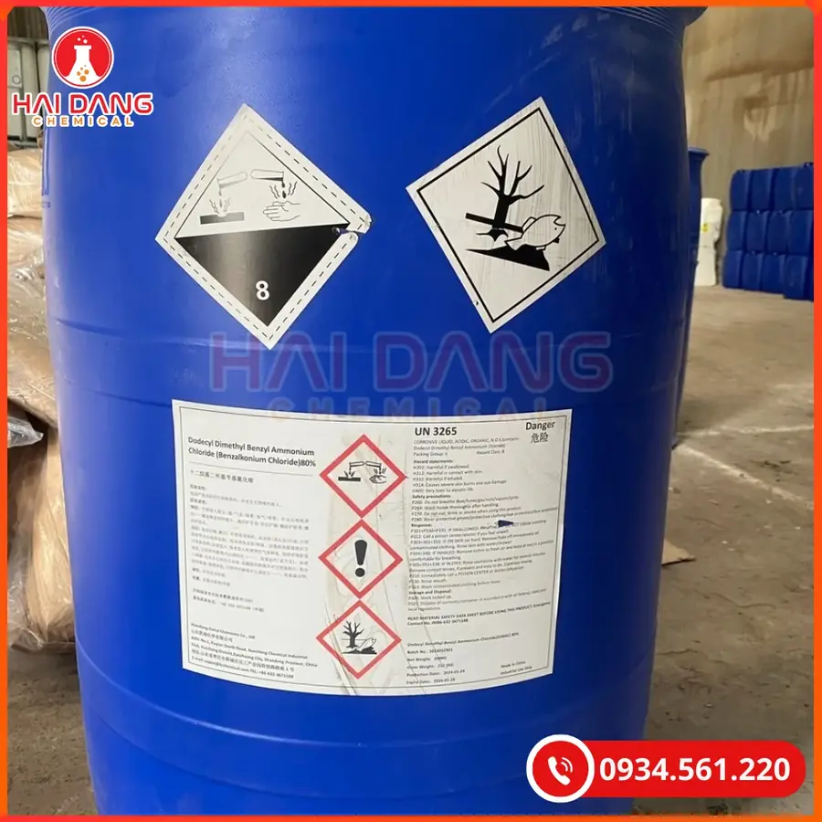Benzalkonium Chloride BKC Trung Quốc Phuy 200kg Sát Khuẩn Thủy Sản | Giá Tốt Tại Kho Quảng Ninh