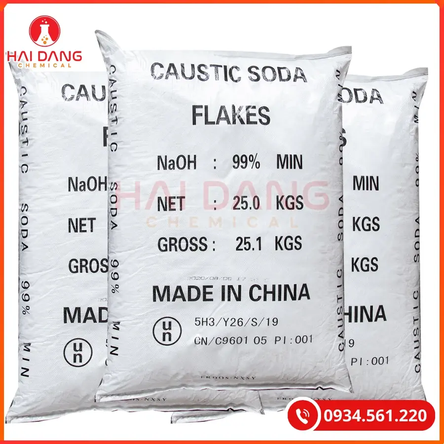Xút Vảy NaOH 98% Trung Quốc 25kg Bao | Giá Tốt Quảng Ninh