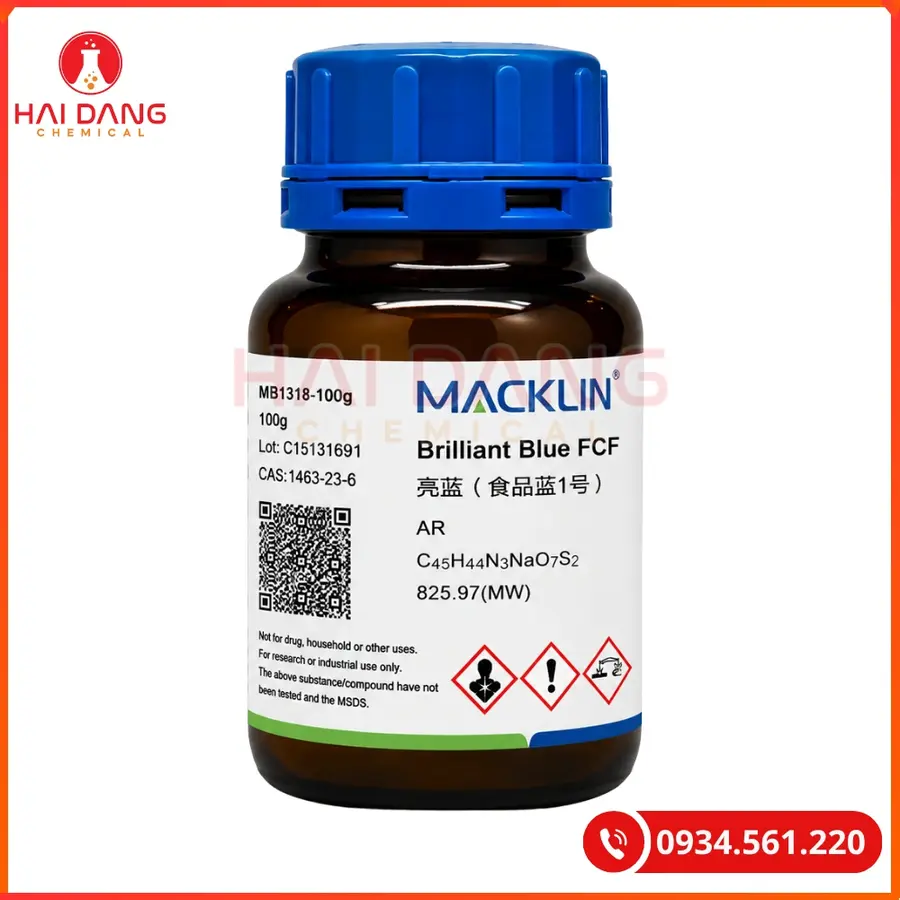 Brilliant Blue R Macklin 100g Hóa Chất Thí Nghiệm | Giá Tốt Quảng Ninh