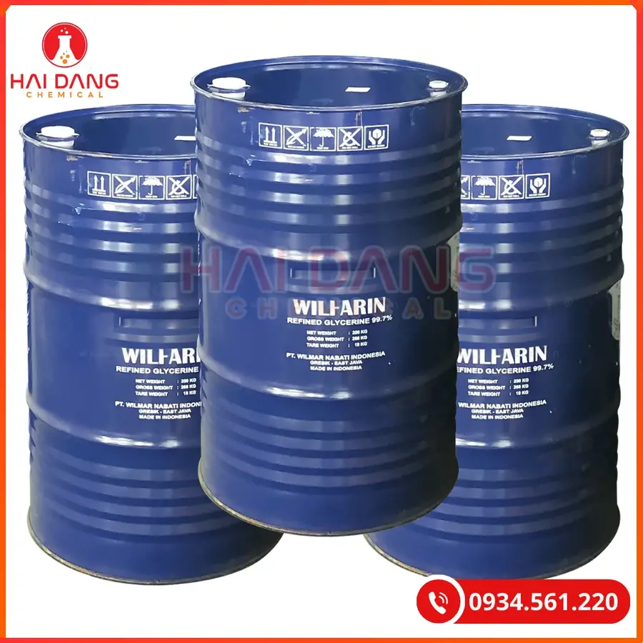 Glycerin Indonesia 250kg/Phuy Dung Môi Công Nghiệp | Giá Tốt Quảng Ninh