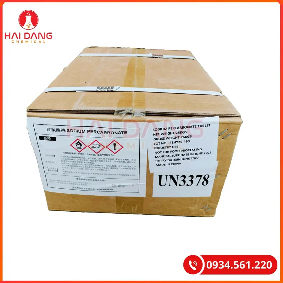 Sodium Percarbonate Oxy Viên Trung Quốc Bao 25kg | Giá Tốt Tại Kho Quảng Ninh