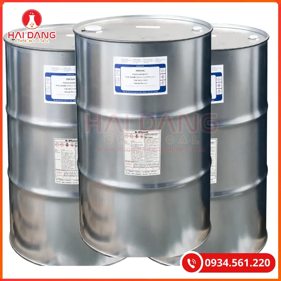 Phenol C6H5OH Đài Loan 200kg/Phuy Dung Môi Công Nghiệp | Giá Tốt Quảng Ninh