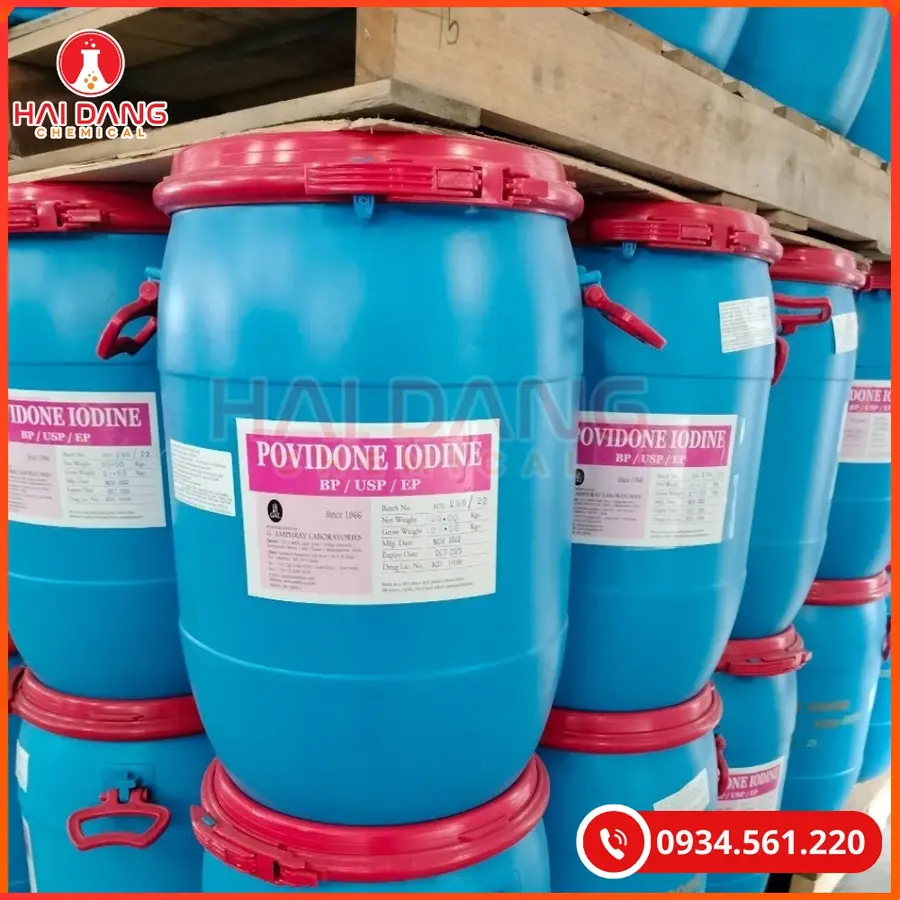 PVP Iodine Ấn Độ Thùng 25kg Sát Khuẩn Thủy Sản | Giá Tốt Tại Kho Quảng Ninh