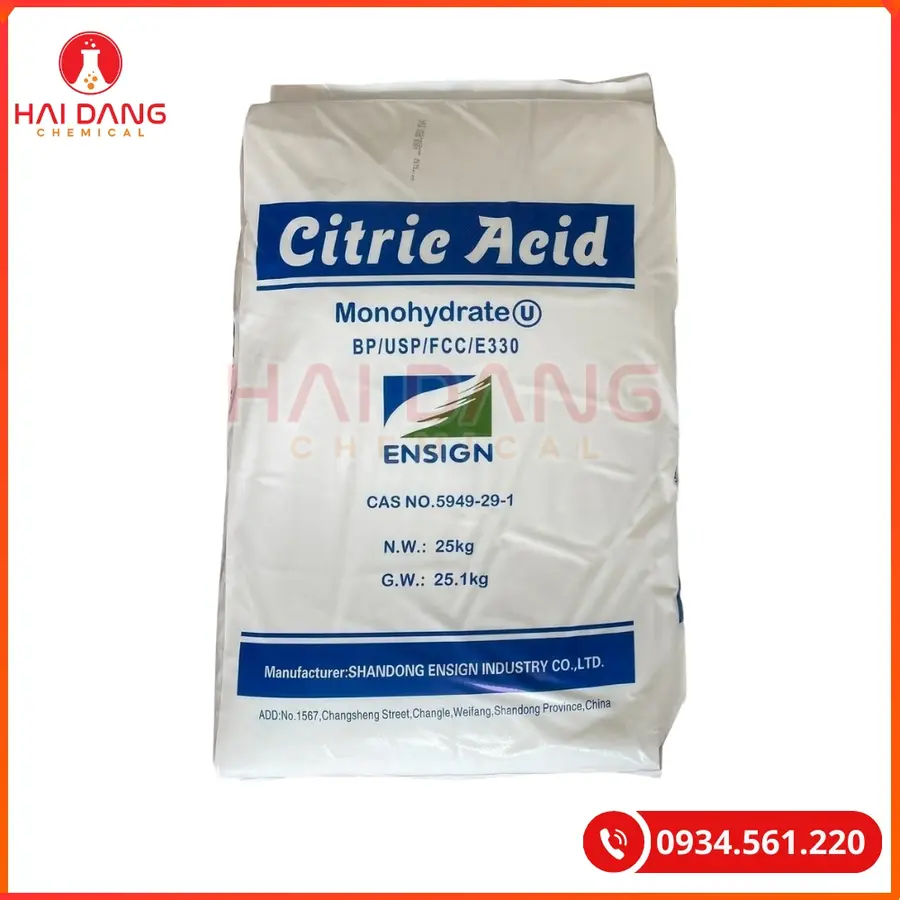 Acid Citric Trung Quốc 25kg Hóa Chất Công Nghiệp | Giá Tốt Quảng Ninh