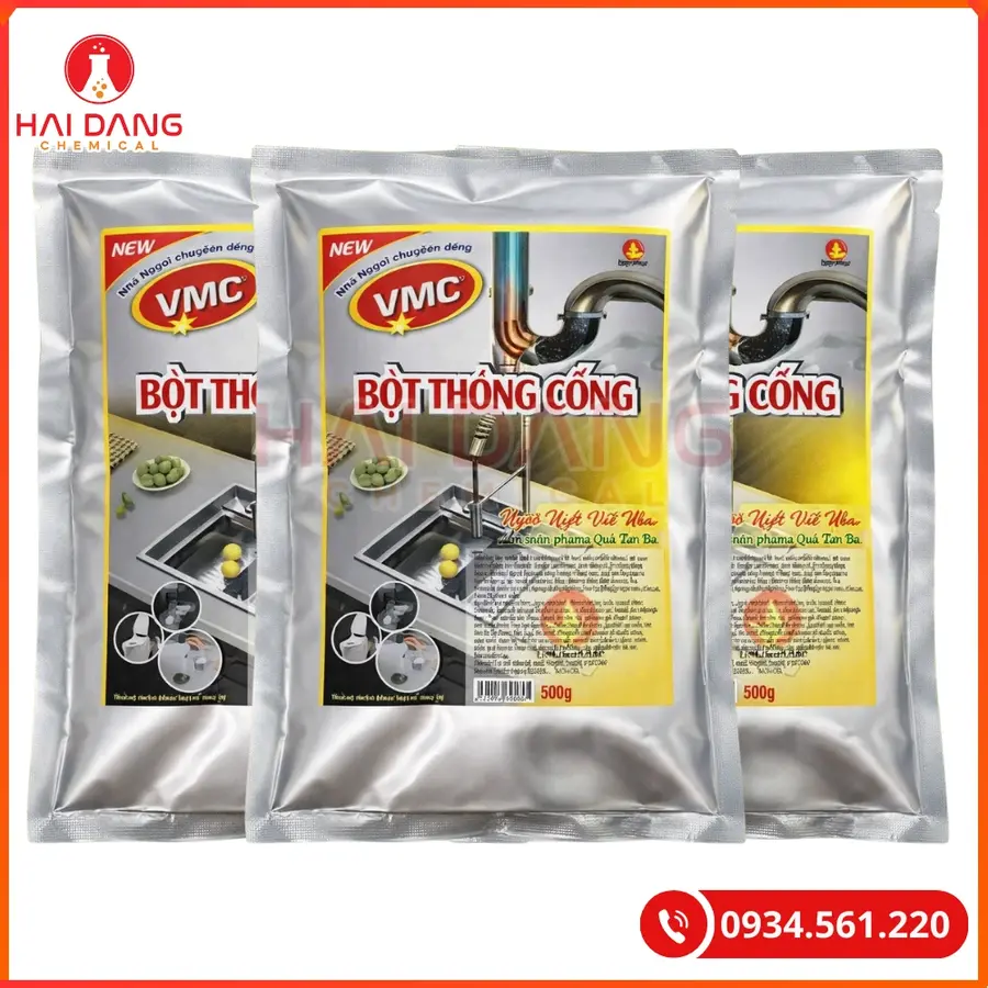 Bột Thông Cống VMC Việt Nam 1kg Túi Thông Nghẹt Đường Ống | Giá Tốt Quảng Ninh
