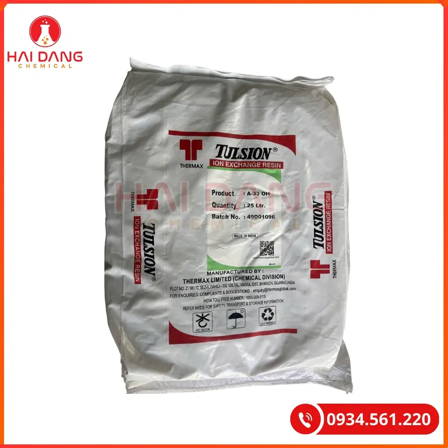 Hạt Trao Đổi Ion Anion Tulsion A33 OH Thermax Khử Khoáng Nước | Giá Tốt Quảng Ninh