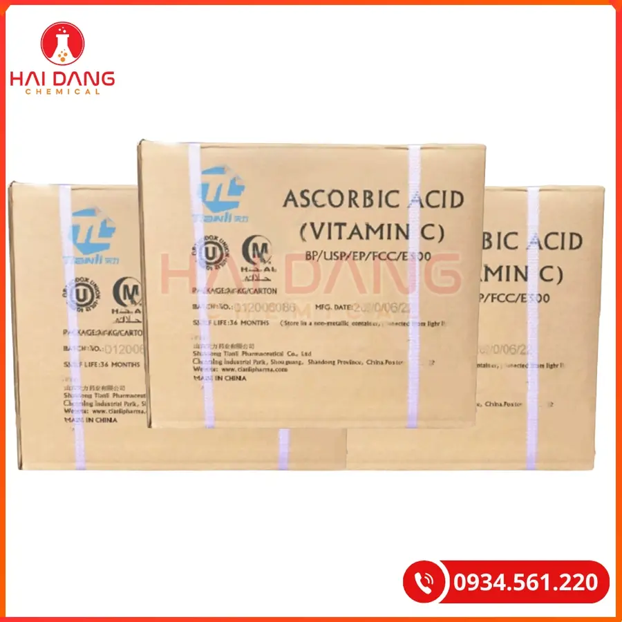 Ascorbic Acid Vitamin C Trung Quốc Thùng 25kg Tăng Đề Kháng Thủy Sản | Giá Tốt Tại Kho Quảng Ninh