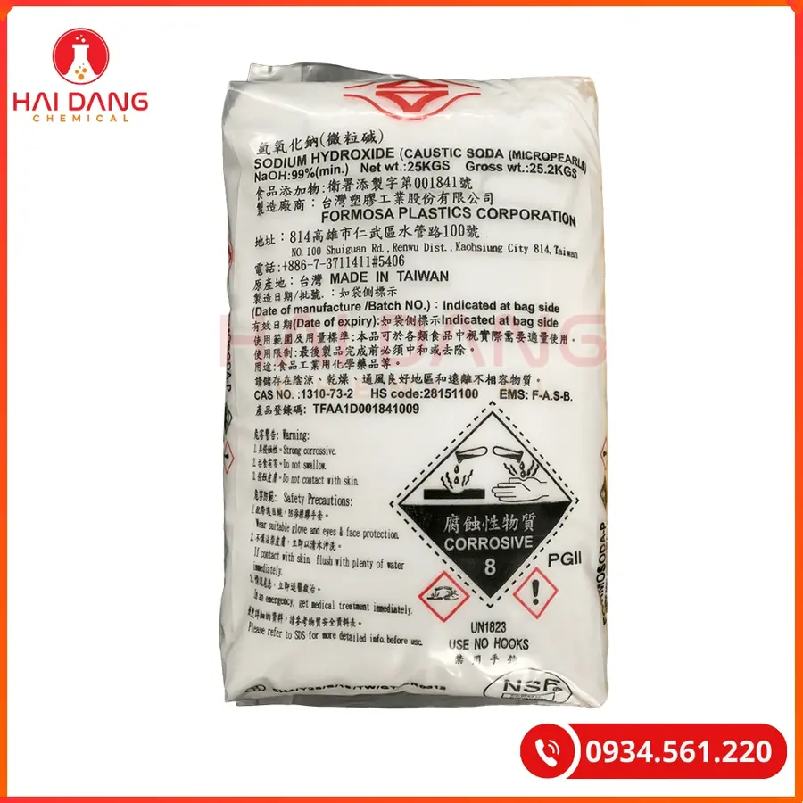Xút Hạt Đài Loan NaOH 99% Xử Lý Nước Công Nghiệp | Giá Tốt Tại Kho Quảng Ninh