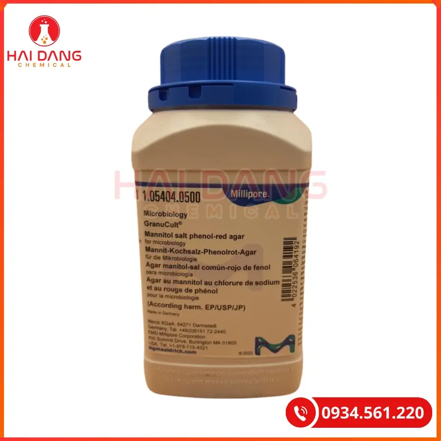 Mannitol Salt Phenol Red Agar Merck 500g Môi Trường Nuôi Cấy Vi Sinh | Giá Tốt Quảng Ninh