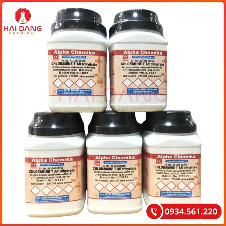 Chloramine T AR Trihydrate Alpha Chemika 250g Hóa Chất Thí Nghiệm | Giá Tốt Quảng Ninh