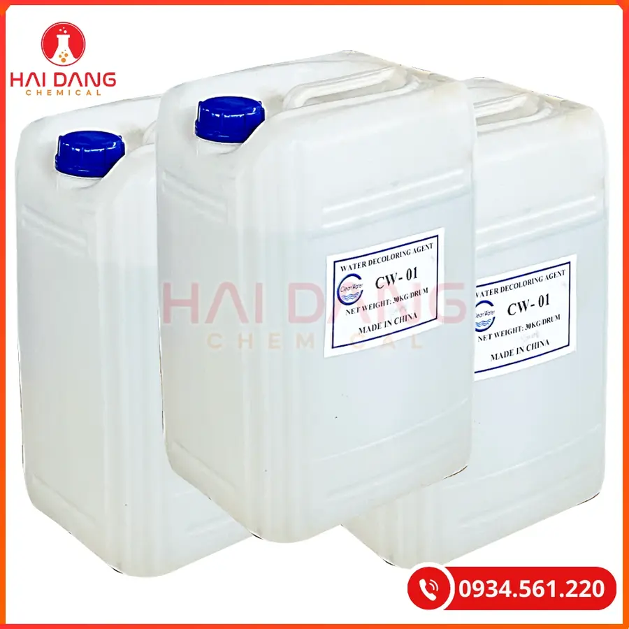 Khử Màu Nước Thải CW-01 Trung Quốc Can 30Kg | Giá Tốt Quảng Ninh