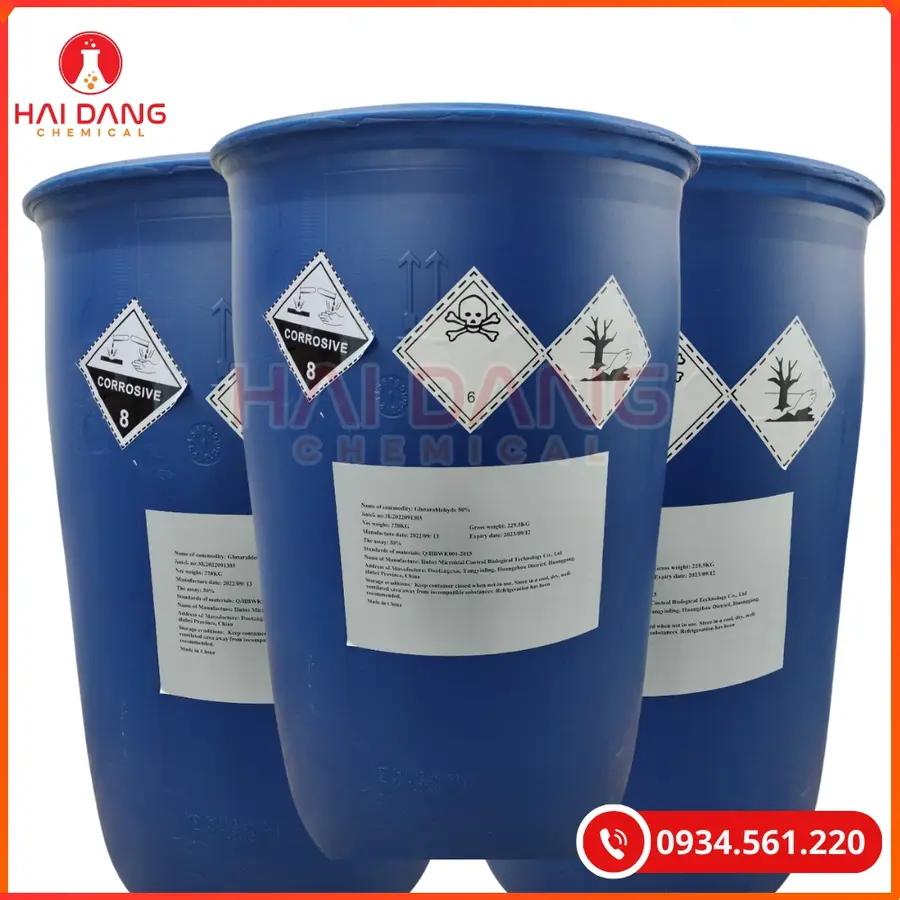 Glutaraldehyde 50% China Phuy 220kg Sát Khuẩn Thủy Sản | Giá Tốt Tại Kho Quảng Ninh