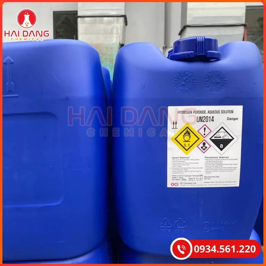 Oxy Già Hàn Quốc H2O2 Can 30Kg Hóa Chất Xử Lý Nước | Giá Tốt Quảng Ninh