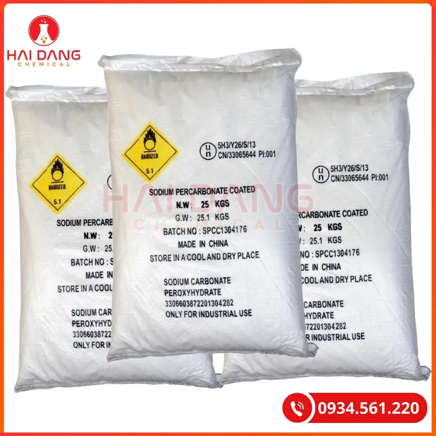 Sodium Percarbonate Oxy Bột Trung Quốc Bao 25kg | Giá Tốt Tại Kho Quảng Ninh