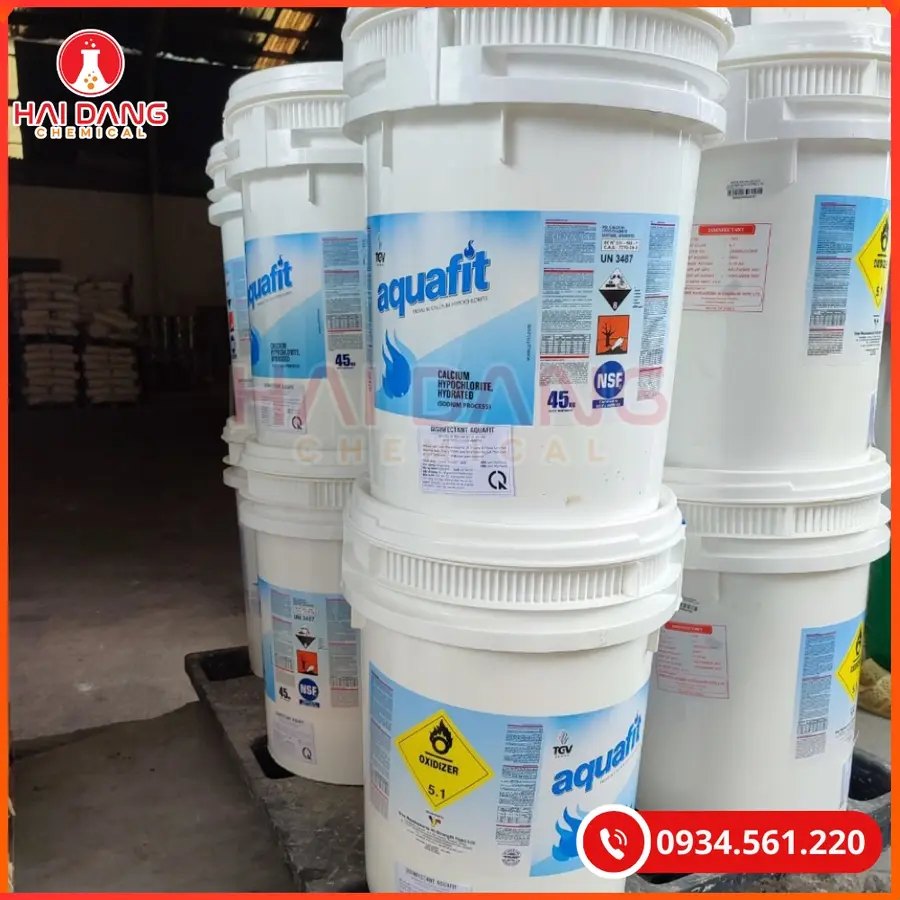 Clorin Aquafit 70% Ấn Độ Thùng 45kg Khử Trùng Hồ Bơi | Giá Tốt Quảng Ninh