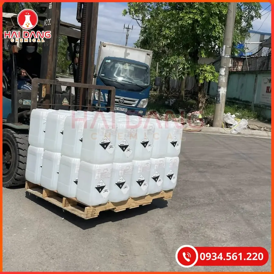 Acid Flouhydric Axit HF 55% Trung Quốc 25Kg Can Cho Công Nghiệp Hóa Chất | Giá Tốt Quảng Ninh
