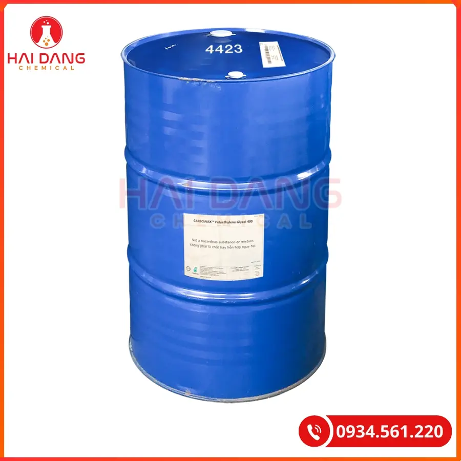 Poly Ethylene Glycol PEG 400 Malaysia 230kg/Phuy Dung Môi Công Nghiệp | Giá Tốt Quảng Ninh