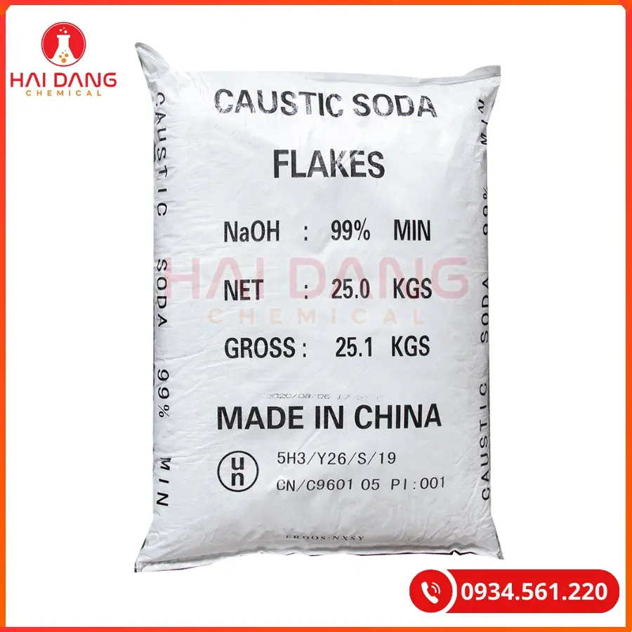 Xút Vảy NaOH 98% Trung Quốc 25kg Bao | Giá Tốt Quảng Ninh