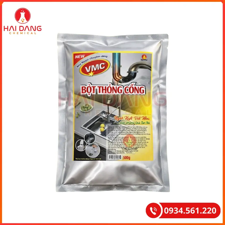 Bột Thông Cống VMC Việt Nam 1kg Túi Thông Nghẹt Đường Ống | Giá Tốt Quảng Ninh