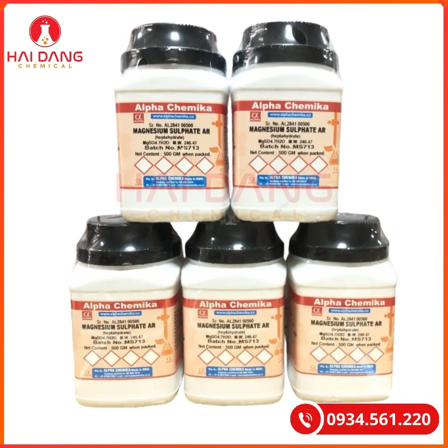 Magnesium Sulphate AR Heptahydrate Alpha Chemika 500g Hóa Chất Thí Nghiệm | Giá Tốt Quảng Ninh
