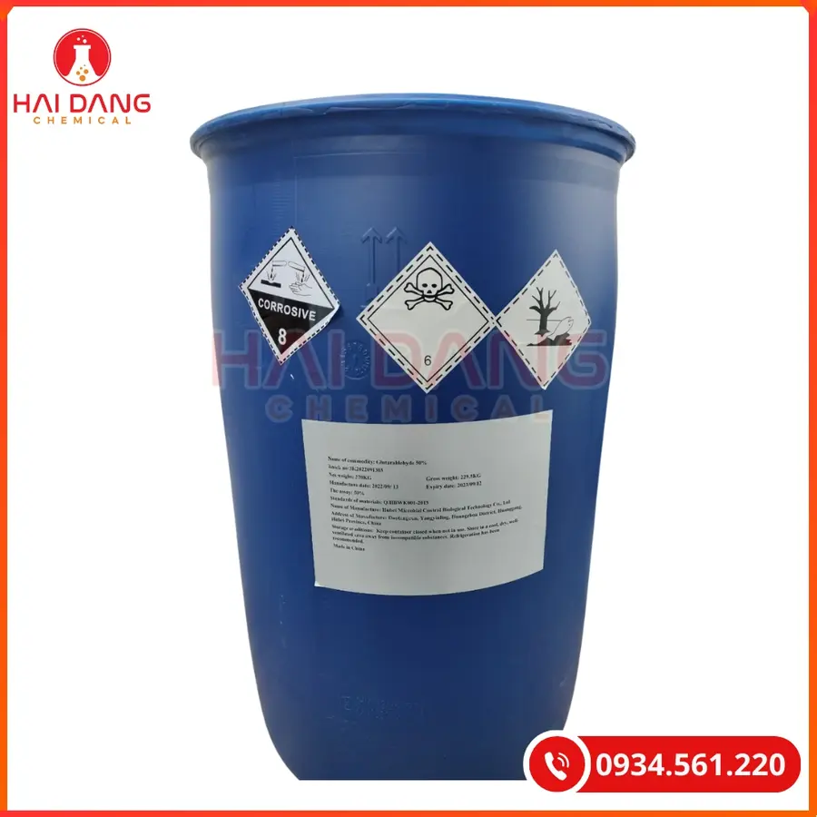 Glutaraldehyde 50% China Phuy 220kg Sát Khuẩn Thủy Sản | Giá Tốt Tại Kho Quảng Ninh