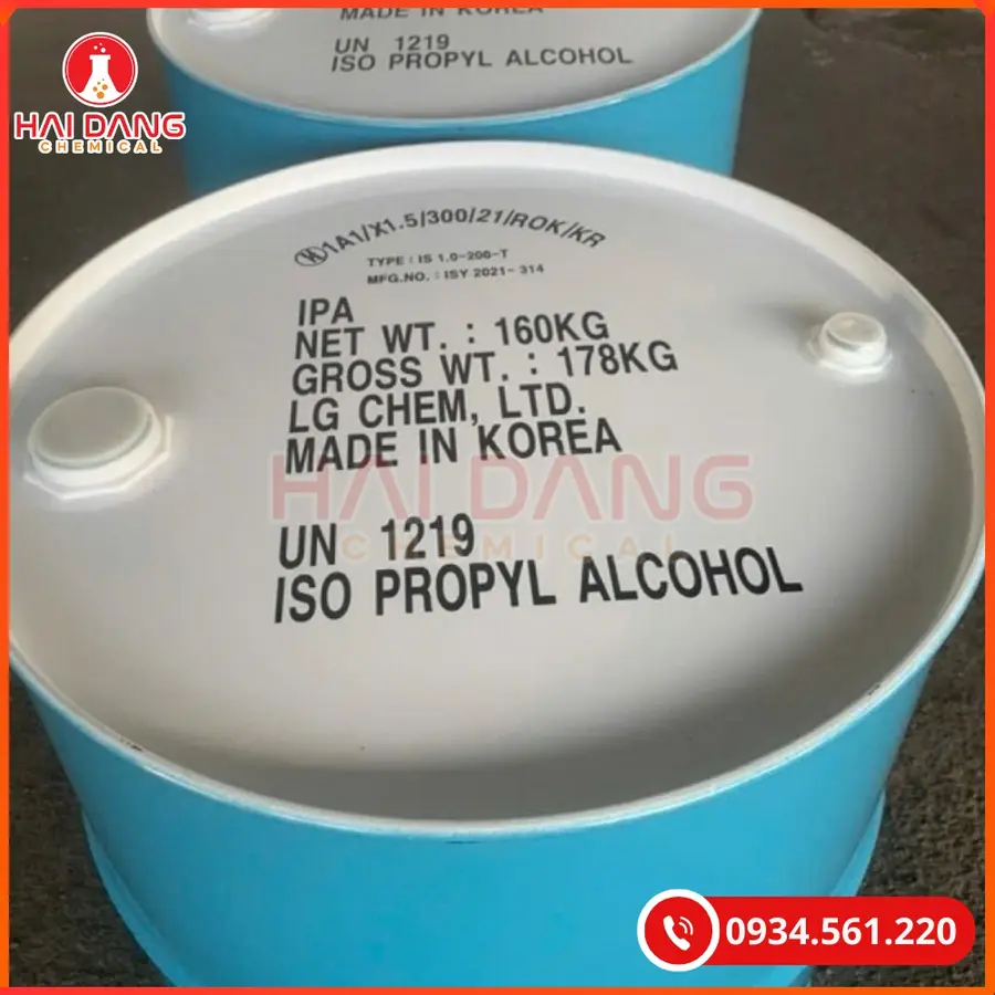 Iso Propyl Alcohol (IPA) Hàn Quốc 160kg/Phuy Dung Môi Công Nghiệp | Giá Tốt Quảng Ninh