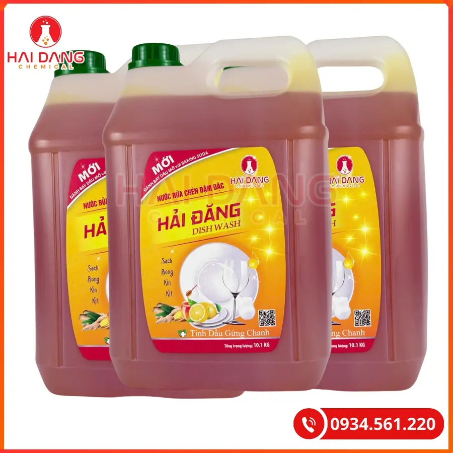 Nước Rửa Chén Hải Đăng Hương Gừng Chanh Việt Nam 10 Lít Can 750ml Chai | Giá Tốt Quảng Ninh