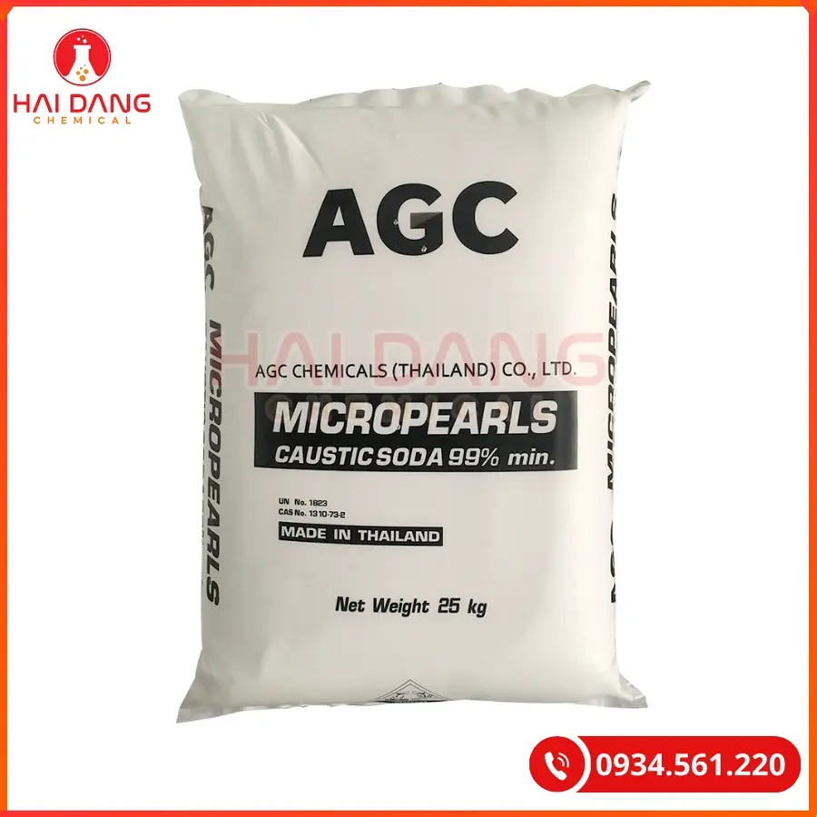Xút Vảy Sodium Hydroxide NaOH 99% Thái Lan 25kg Bao | Giá Tốt Quảng Ninh