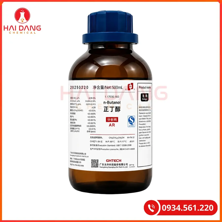 n-Butanol Ghtech 500g Hóa Chất Thí Nghiệm | Giá Tốt Quảng Ninh