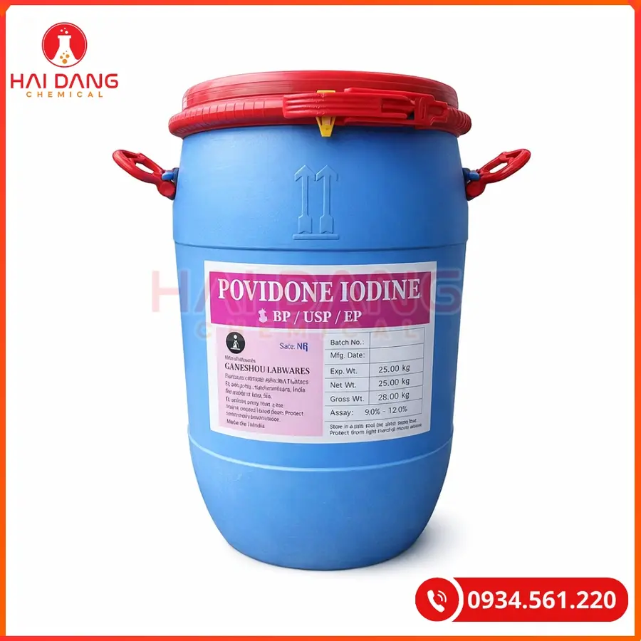 PVP Iodine Ấn Độ Thùng 25kg Sát Khuẩn Thủy Sản | Giá Tốt Tại Kho Quảng Ninh
