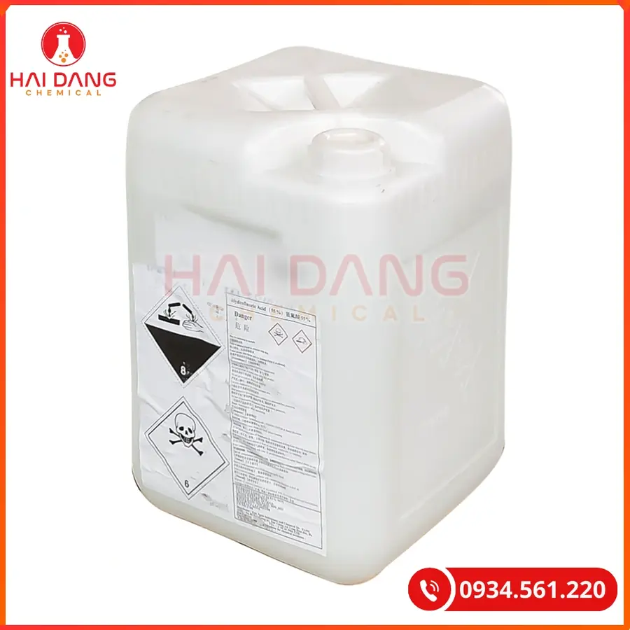 Acid Flouhydric HF 55% Trung Quốc Tẩy Rửa Kim Loại Xử Lý Bề Mặt | Giá Tốt Tại Kho Quảng Ninh