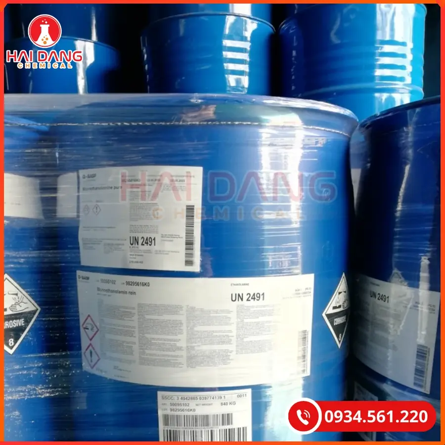 Mono Ethanol Amine (MEA) Thái Lan 210kg/Phuy Dung Môi Công Nghiệp | Giá Tốt Quảng Ninh