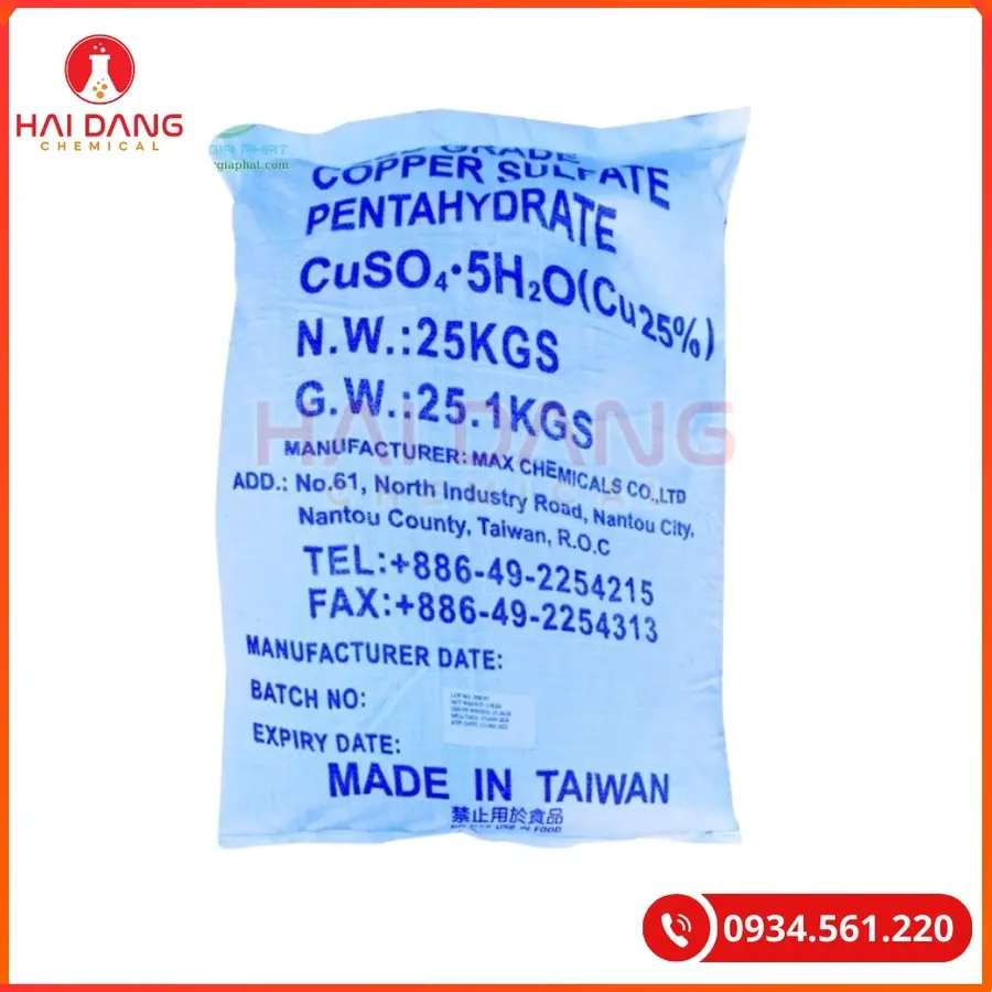 Đồng Sulfate Đài Loan 25kg Hóa Chất Công Nghiệp | Giá Tốt Quảng Ninh