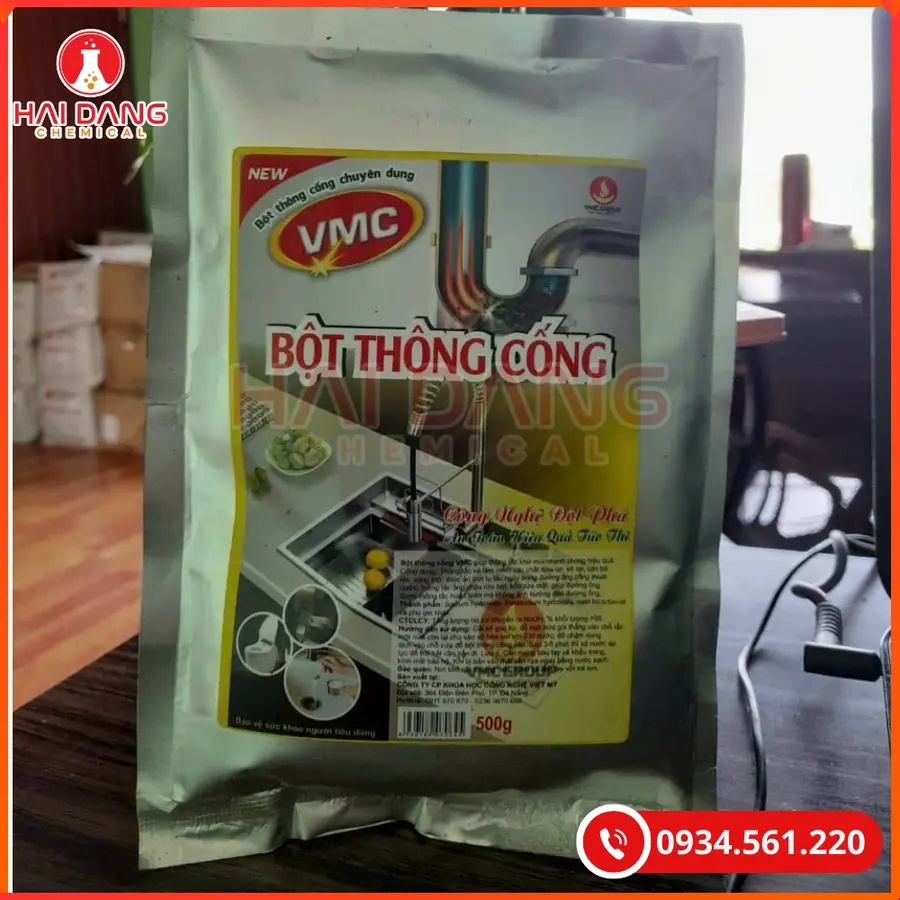 Bột Thông Cống VMC Việt Nam 1kg Túi Thông Nghẹt Đường Ống | Giá Tốt Quảng Ninh