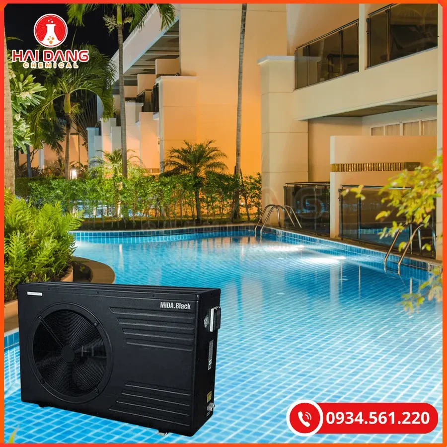 Máy Bơm Nhiệt Bể Bơi MIDA.BLACK Kèm Wifi Điều Khiển Thông Minh | Giá Tốt Quảng Ninh