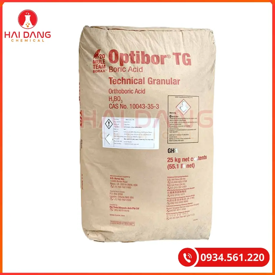 Acid Boric H3BO3 Mỹ 25kg Hóa Chất Công Nghiệp | Giá Tốt Quảng Ninh