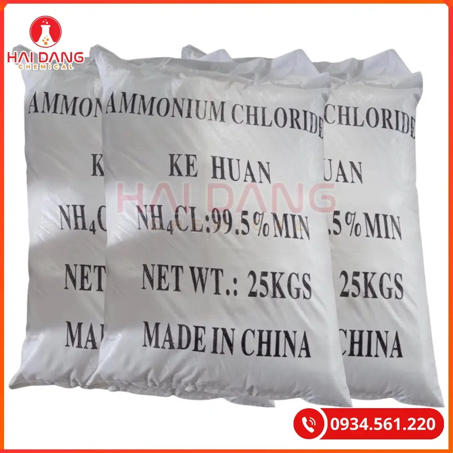 Ammonium Chloride NH4Cl Trung Quốc 25kg Hóa Chất Công Nghiệp | Giá Tốt Quảng Ninh