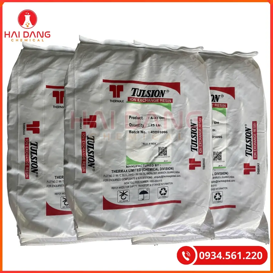 Hạt Trao Đổi Ion Anion Tulsion A33 OH Thermax Khử Khoáng Nước | Giá Tốt Quảng Ninh