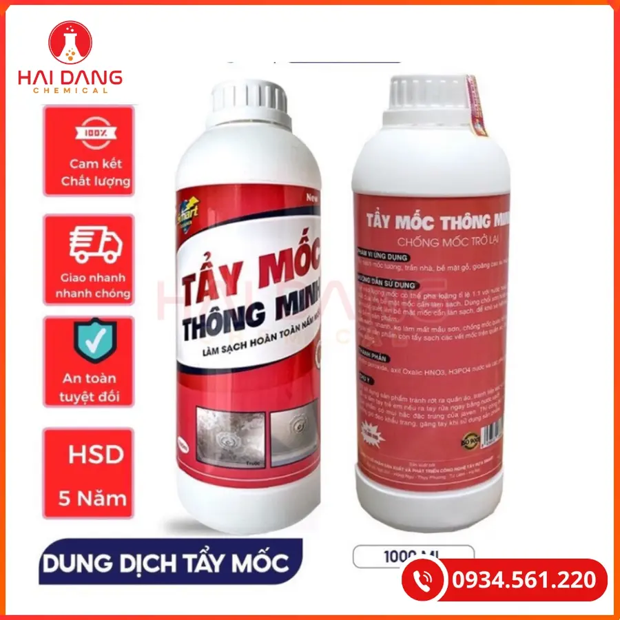Tẩy Mốc Smart TM Việt Nam 1 Lít Chai Cho Hóa Chất Tẩy Rửa | Giá Tốt Quảng Ninh